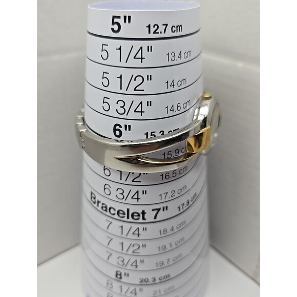 Bulova Ladies Two Tone Bangle Watch MOP Dial Quartz New Battery 22mm Dress Style - Picture 7 of 10